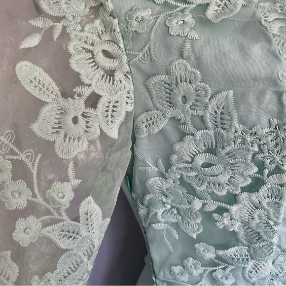 v i n t a g e :: Romantic Floral Lace Embroidered Sheer Maxi Dress - Picture 12 of 16